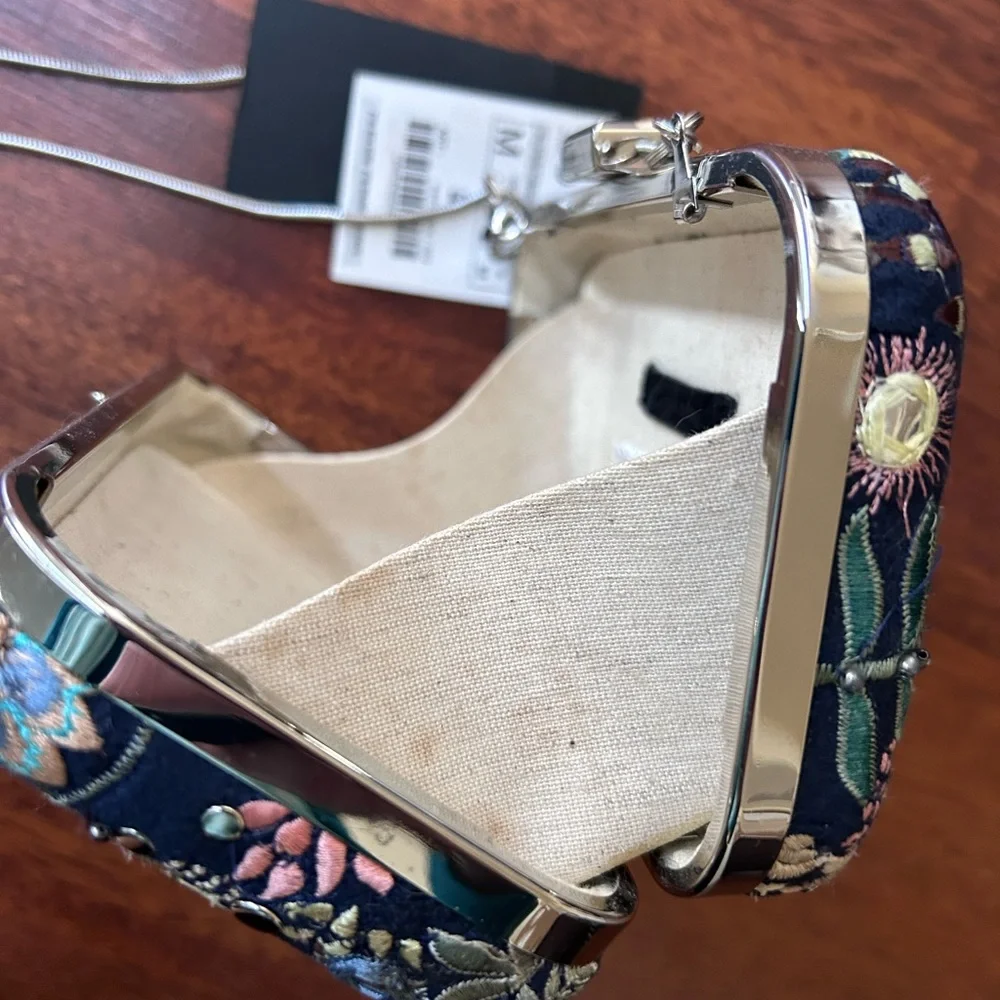 NWT w/ defect Zara Embroidery Beaded Clutch Box MINAUDIÈRE